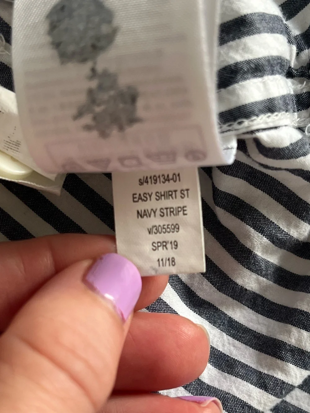 Gap Easy Shirt XXL Oversized Blue White Stripe Cotton Button Down Coastal Preppy - Picture 7 of 10